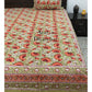 Green and Orange Lotus Motifs Bedsheet