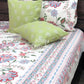 Blue and Pink Floral Jaal Cotton Super King Bedsheet