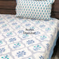 Blue Floral Mughal Jaal Super King Cotton Bedsheet
