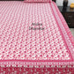 Pink Floral Jaal Cotton King Size Bedsheet