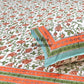 Orange Floral Jaal Bedsheet