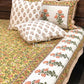Yellow Floral Jaal Cotton King Size Bedsheet
