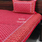 Red Butti Cotton King Size Bedsheet