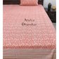 Peach Floral Jaal Super King Bedsheet