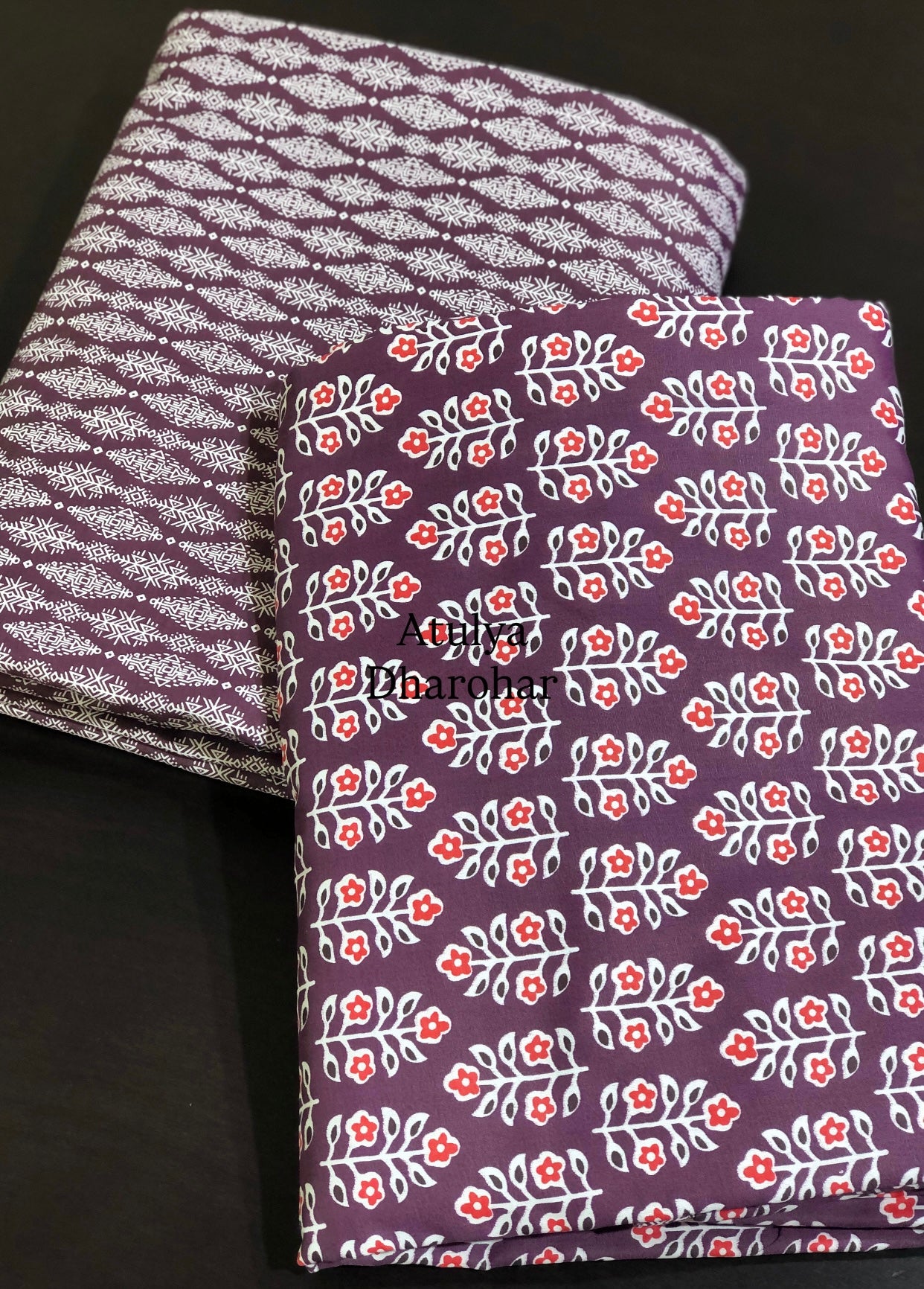 Floral Motifs Cambric Cotton Single Dohar Pair