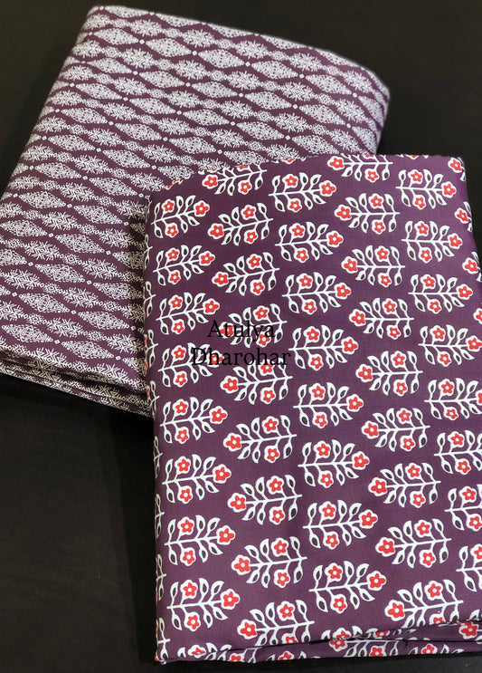 Floral Motifs Cambric Cotton Single Dohar Pair