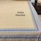 Yellow and Blue Butti Cotton King Size Bedsheet