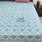 Turquoise Blue and Rust Mughal Jaal Super King Bedsheet