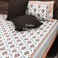Brown Floral Mughal Jaal Bedsheet