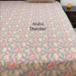 Grey & Pink Floral Jaal Cotton King Size Bedsheet