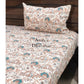 Teal Floral Jaal Single Bedsheet