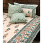 Turquoise Green Mughal Motifs Bedsheet