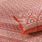 Rusty Red Ajrakh King Size Bedsheet