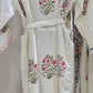 Pink Floral Hand Block Printed Waffle Cotton Bathrobe