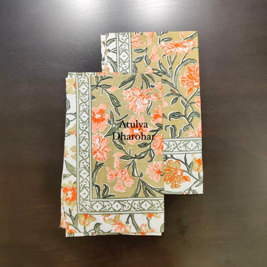 Peach Floral Jaal Pillow Covers