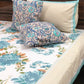 Turquoise Floral Motifs Cotton Bedsheet