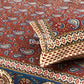 Maroon & Blue Kalamkari Cotton King Size Bedsheet