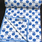 Blue Floral Motifs Mulmul Double Bed Dohar