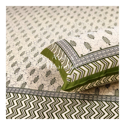 Green Mughal Butta Bedsheet