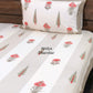 Red Floral Motifs Super King Cotton Bedsheet