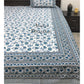 Blue and Grey Floral Jaal Cotton Bedsheet