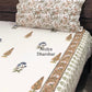 Blue and Brown Floral Cotton Hand Block Bedsheet