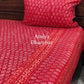 Red Butti Hand Block Printed Super King Bedsheet