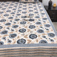 Blue Floral Jaal Cotton King Size Bedsheet
