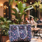 Blue and Pink Floral Medium Tote Bag with Zip