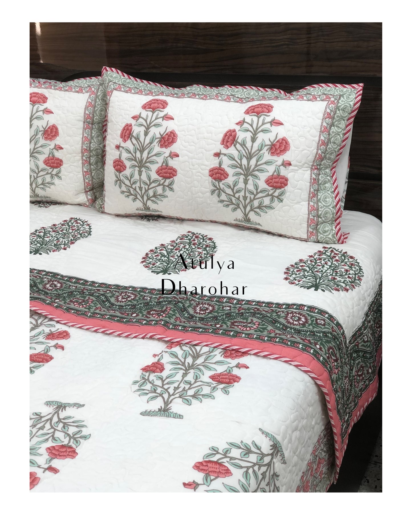 Red Floral Motifs Comforter Set