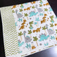 Multicolour Dino Hand Block Printed Waffle Cotton Kids Towel