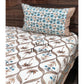 Brown and Blue Mughal Motifs Bedsheet