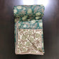 Green and Brown Floral Mulmul Double Bed Dohar