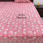 Pink Floral Cotton Super King Bedsheet