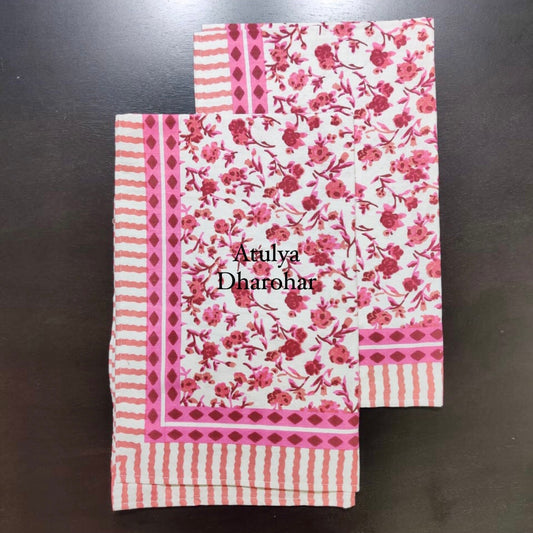 Pink Floral Jaal Pillow Cover