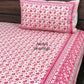 Pink Floral Jaal Cotton King Size Bedsheet