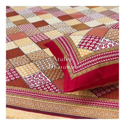 Patchwork Look Kalamkari Bedsheet