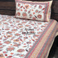 Red Floral Jaal Cotton Super King Bedsheet