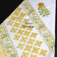 Yellow Floral Motifs Hand Block Printed Waffle Cotton Towel