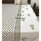 Designer Green Mughal Motifs Hand Block Bedsheet