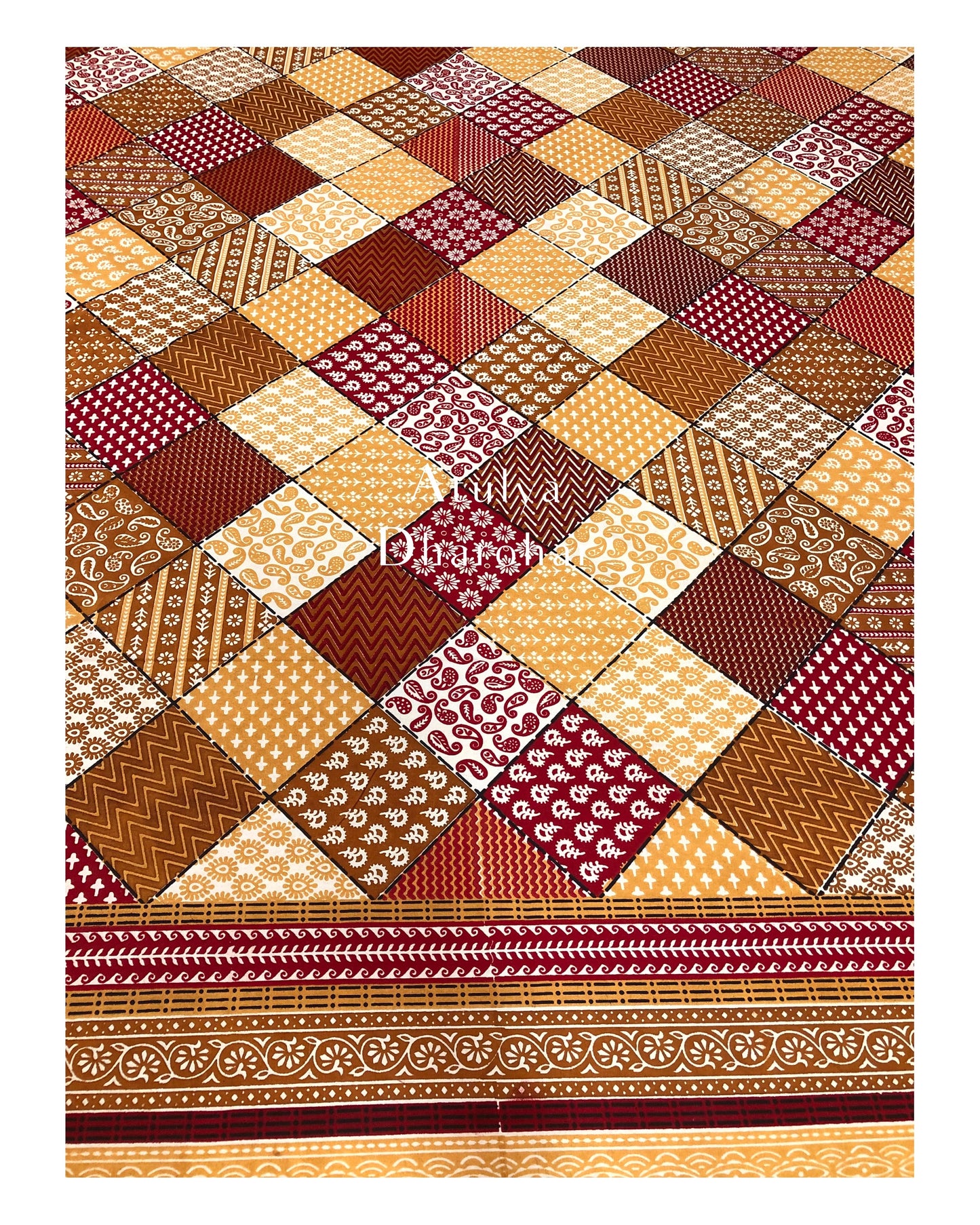 Patchwork Look Kalamkari Bedsheet