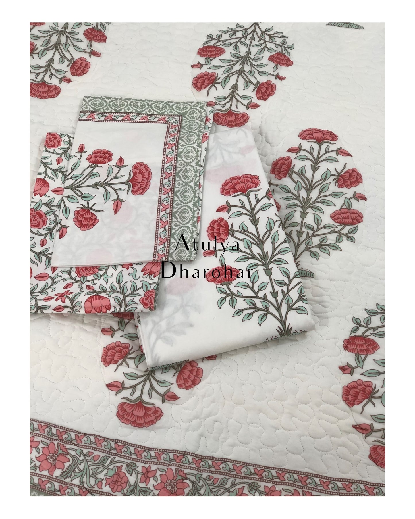 Red Floral Motifs Comforter Set