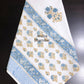 Blue and Brown Floral Motifs Hand Block Printed Waffle Cotton Towel