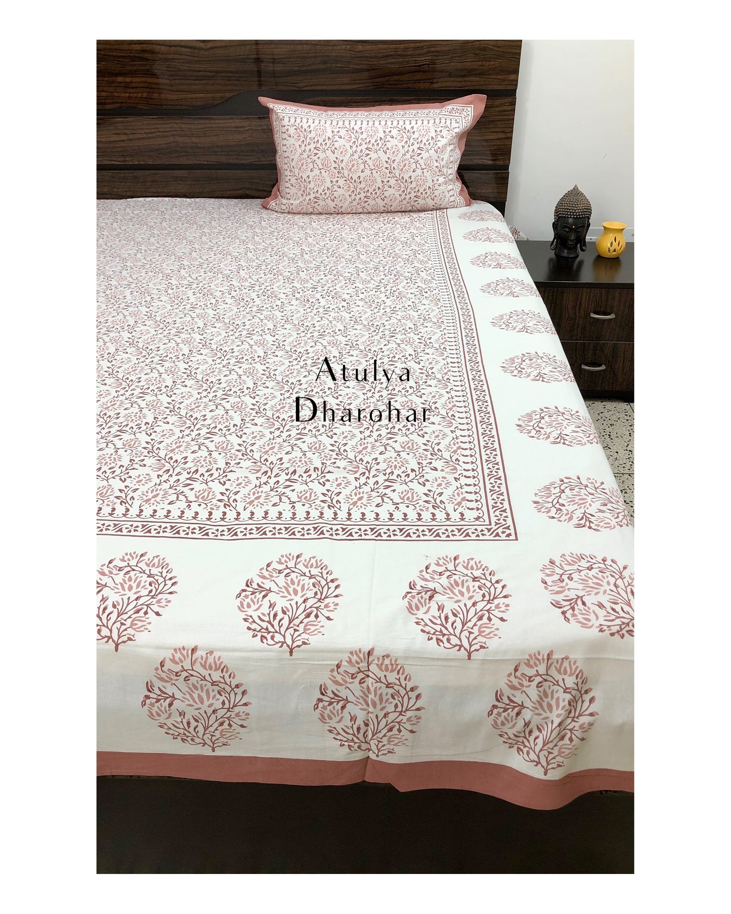 Brown Floral Bedsheet