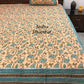 Turquoise Floral Jaal Bedsheet