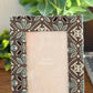 Grey Floral Motifs Photo Frame