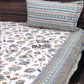 Blue Floral Jaal Cotton Super King Bedsheet