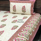 Pink Floral Motifs Bedsheet