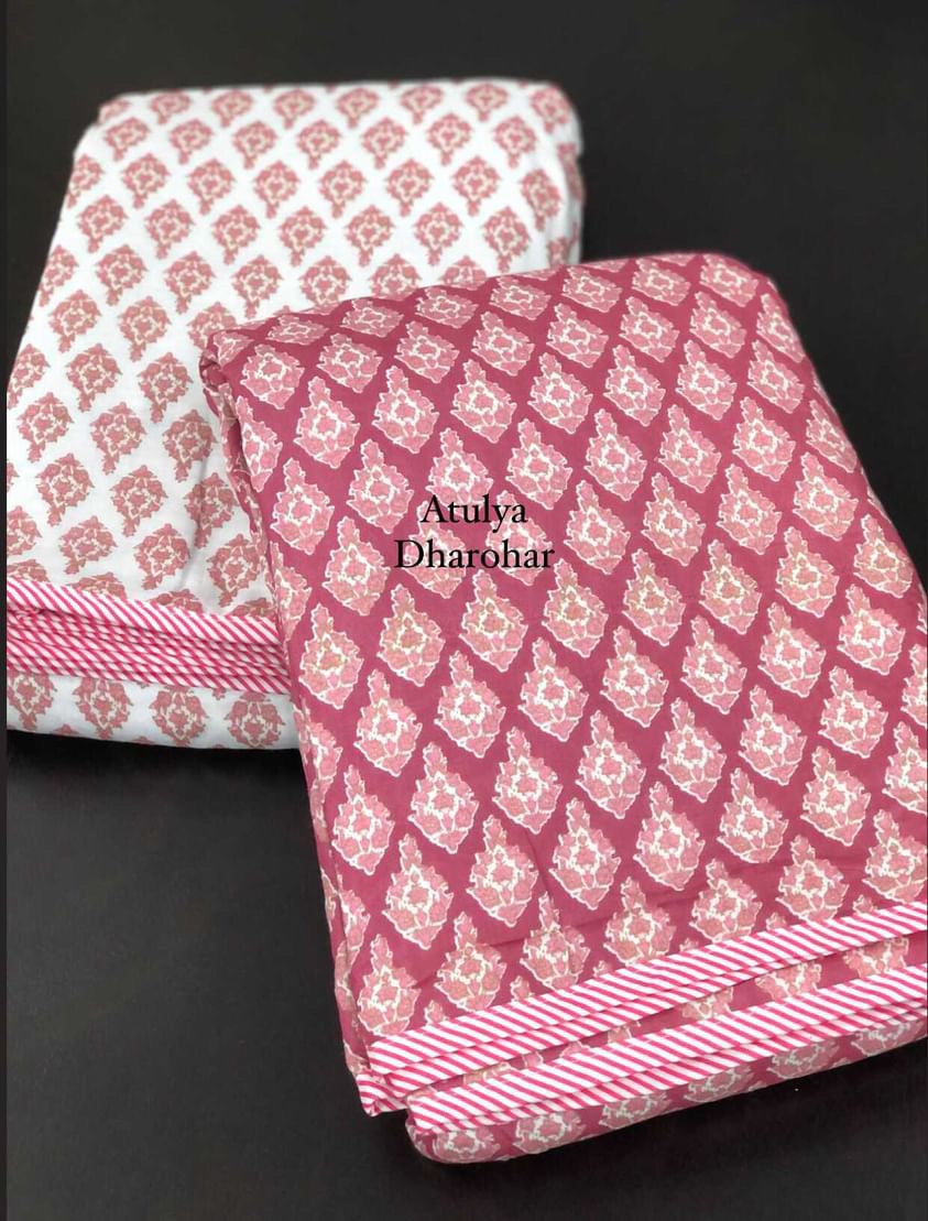Red Butti Single Dohar Pair