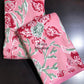 Pink and Green Floral Jaal Mulmul Single Dohar Pair